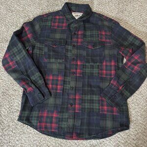 American Eagle Flannel Shirt Men's Medium Plaid Button Down Long Sleeve Cotton